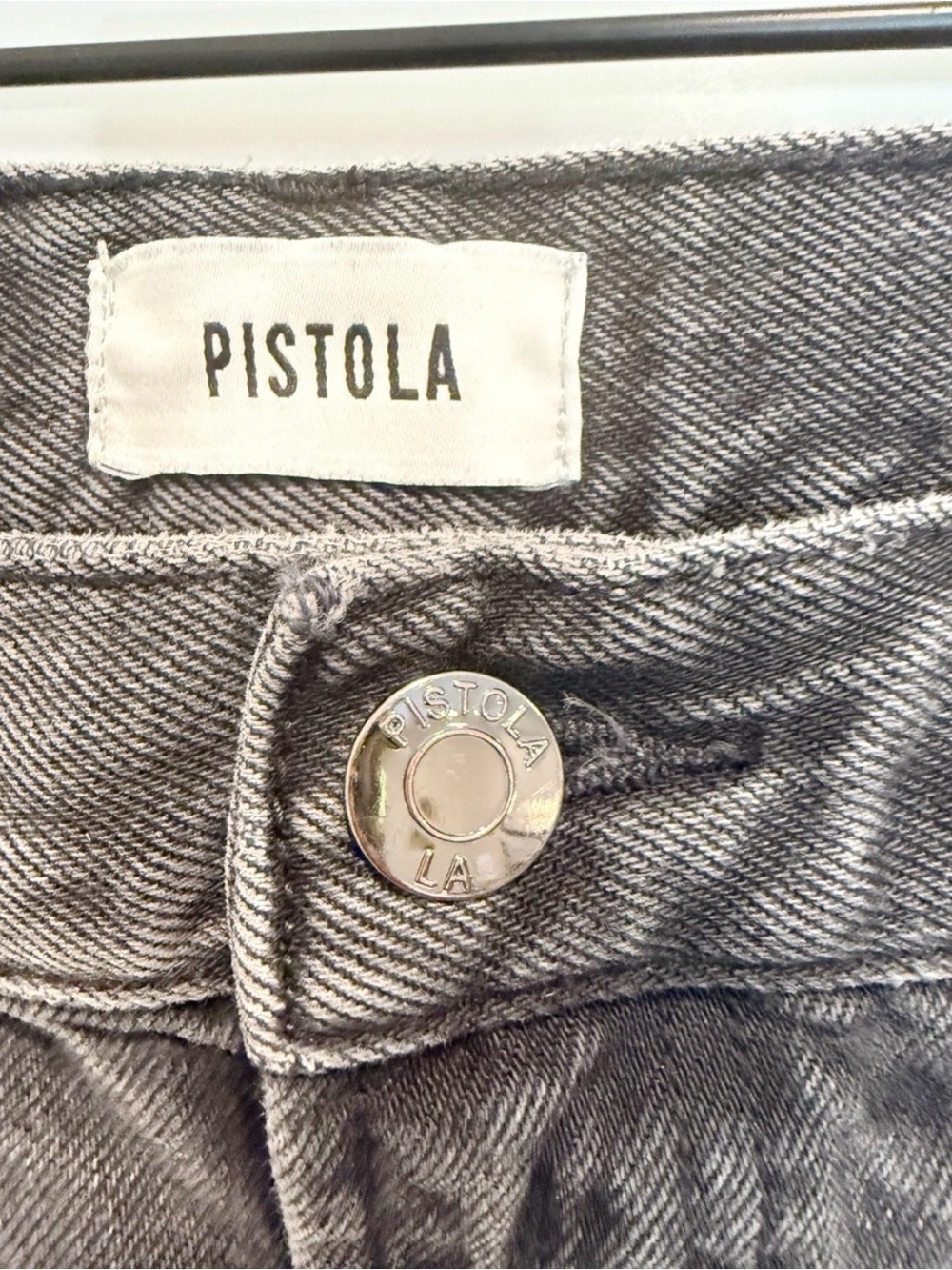 PISTOLA Wes High Rise Barrel Jeans in Caviar Faded Black size 26 - Picture 5 of 8